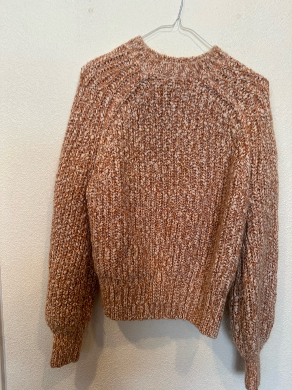 Sezane Marled Peach Crewneck Sweater - Picture 2 of 6